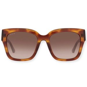 DIFF Bella II Sunglasses Andes Tortoise Frame Brown Gradient Lens Chunky Square